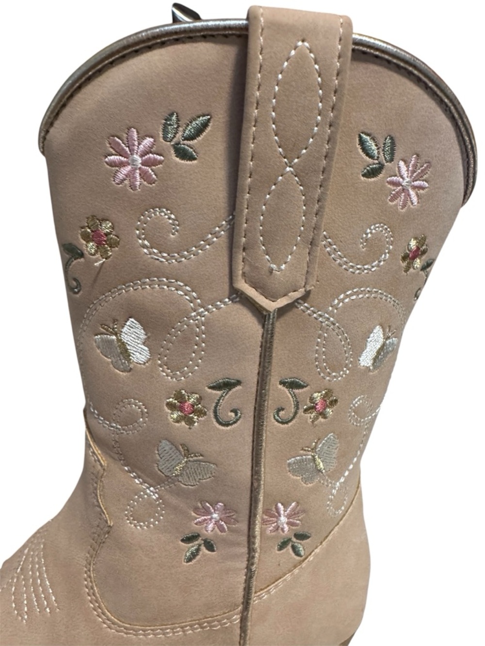 Girls’ Sugar Blush Pink Embroidered Western Zip-up Boots - 11 - Picture 7 of 9